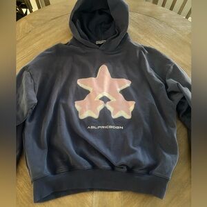 Aelferic Eden Blue Hoodie with Star Design size small